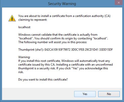 Security Warning in Mvc Application